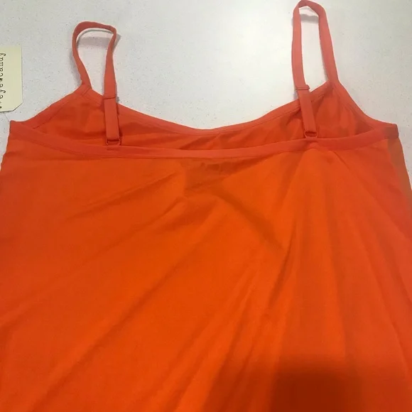 Eye Candy Camisole Womens Plus 3X Orange Adjustable Straps Stretch Tank Top Tee - Picture 5 of 5